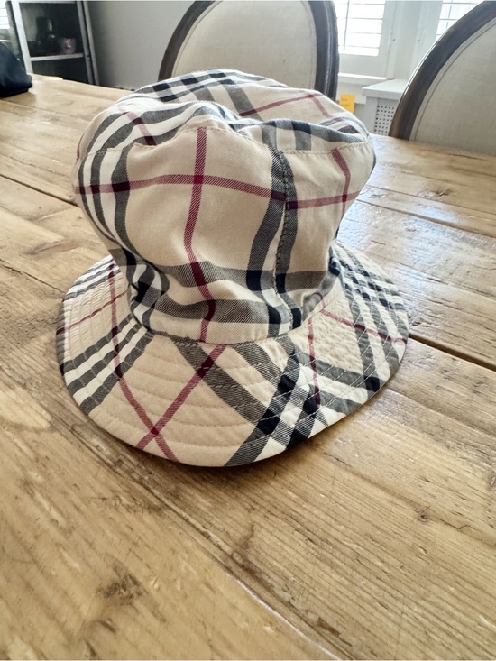 Burberry | Classic Plaid and Plain Tan Reversible Bucket Hat main image 5